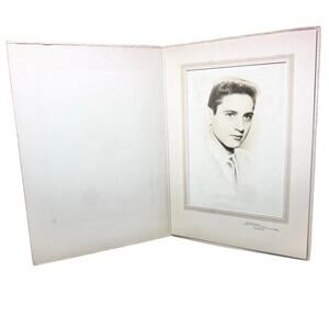 Antique Portrait Photograph Young Man Framed 1940s Edward Tarr Studios NY